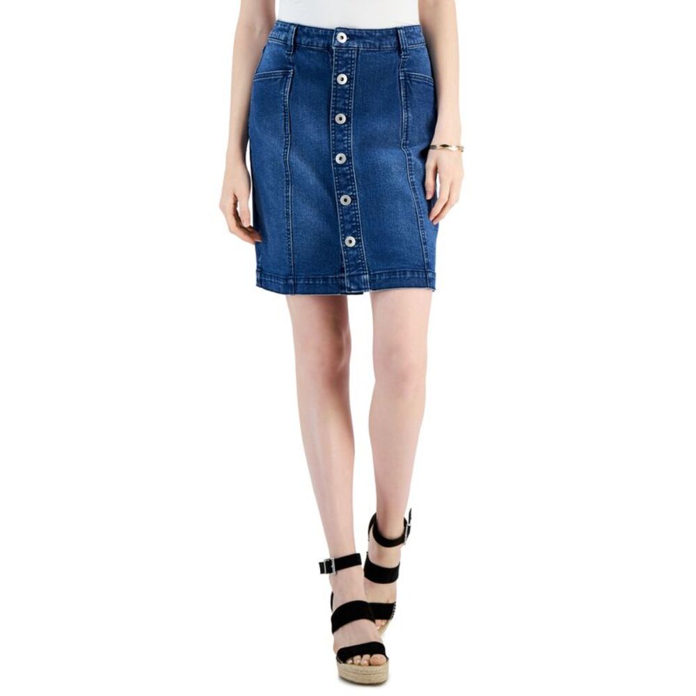 Style & Co Button Fly Denim Skirt
